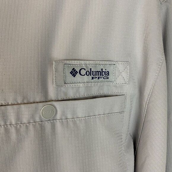 Columbia PFG Omnishade Shirt Mens Size Large Gray Vented Long Sleeve Fishing - Picture 5 of 8